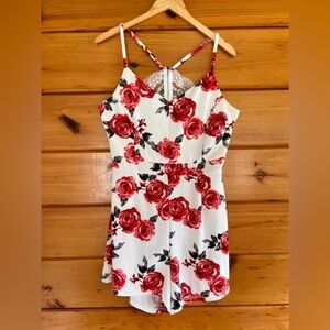 NWOT Almost Famous Lace Back Romper 1X